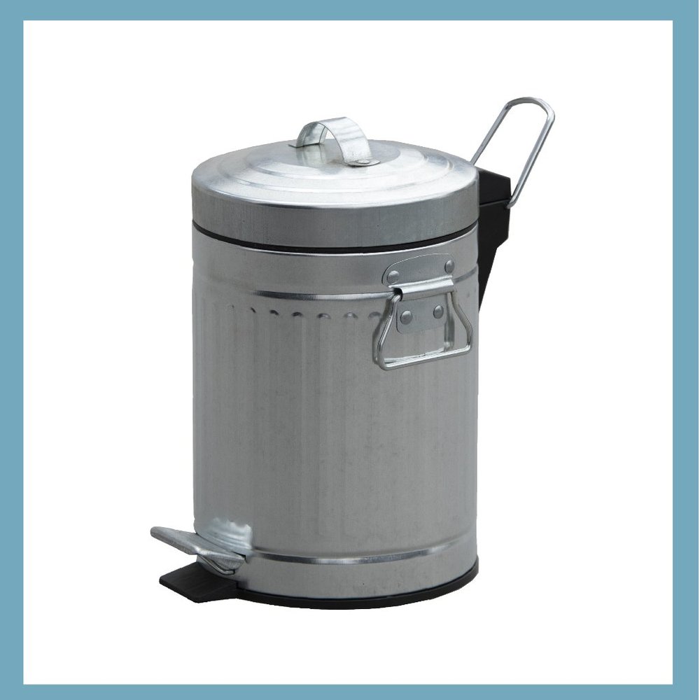 Galvanized Iron Trash Can (5 Liters/1.3 gal)